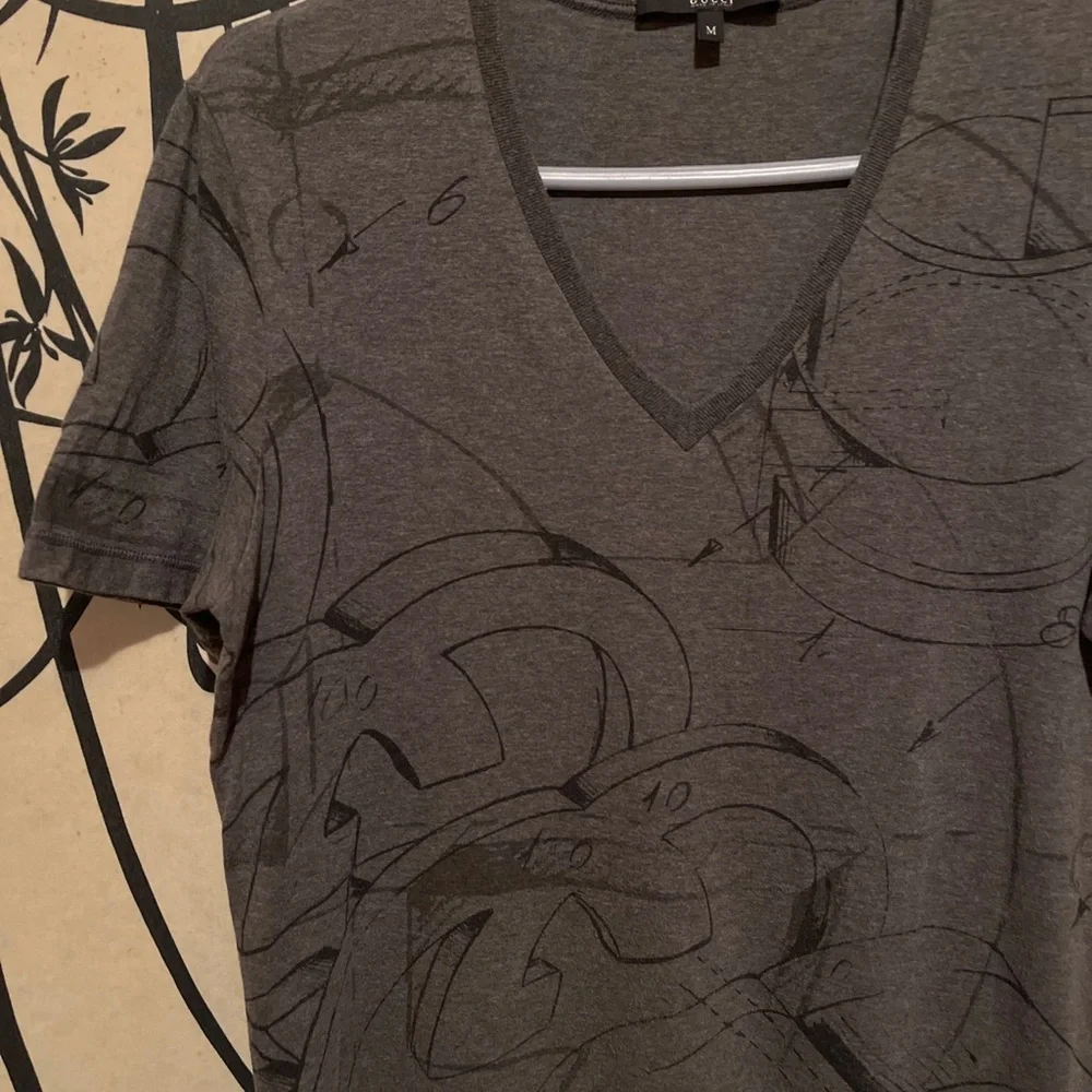 VTG Gucci Men’s Gray Tom Ford Archive Abstract GG All Over Print T-Shirt RARE